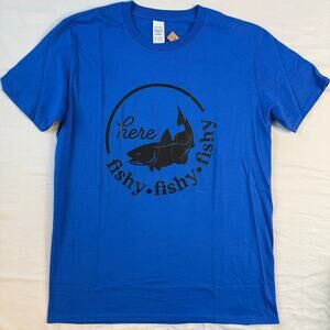 Here Fishy Fishy Fishy Graphic T-Shirt - Size Large - New